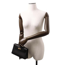 将图像加载到图库查看器中，HERMES PochetteKelly Black Swift Leather
