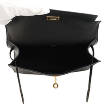 将图像加载到图库查看器中，HERMES PochetteKelly Black Swift Leather
