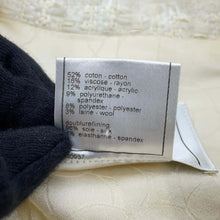 Load image into Gallery viewer, CHANEL CamelliaButton Tweed Jacket Size 36 WhiteP24873 Cotton52% Rayon16% Acryl12% Polyurethane9% Polyester8% Wool 3%
