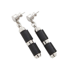 将图像加载到图库查看器中，HERMES Charnière Earrings Size PM Black Swift Leather Metal
