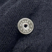 将图像加载到图库查看器中，HERMES Charnière Earrings Size PM Black Swift Leather Metal
