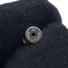 将图像加载到图库查看器中，HERMES Charnière Earrings Size PM Black Swift Leather Metal
