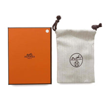将图像加载到图库查看器中，HERMES Charnière Earrings Size PM Black Swift Leather Metal
