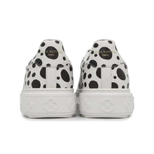 将图像加载到图库查看器中，LOUIS VUITTON ★Yayoi Kusama Collaboration Time Out Sneakers White/Black1AB9V5 Leather Size 35 1/2
