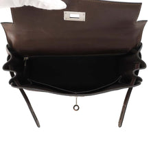 将图像加载到图库查看器中，HERMES Kelly Retourne Ebene/Chocolat Troika Evercalf Leather Size 28
