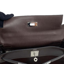 将图像加载到图库查看器中，HERMES Kelly Retourne Ebene/Chocolat Troika Evercalf Leather Size 28
