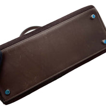 将图像加载到图库查看器中，HERMES Kelly Retourne Ebene/Chocolat Troika Evercalf Leather Size 28
