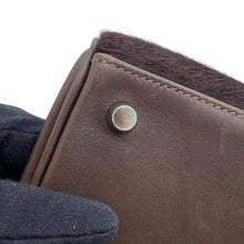 将图像加载到图库查看器中，HERMES Kelly Retourne Ebene/Chocolat Troika Evercalf Leather Size 28
