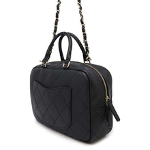 Load image into Gallery viewer, CHANEL Matelasse Bowling 2WAY Handbag Black Calf Leather
