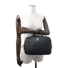 Load image into Gallery viewer, CHANEL Matelasse Bowling 2WAY Handbag Black Calf Leather
