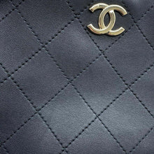 Load image into Gallery viewer, CHANEL Matelasse Bowling 2WAY Handbag Black Calf Leather
