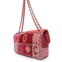 Load image into Gallery viewer, CHANEL Patchwork Single Flap ChainShoulder Bag Red/PinkA65468 Tweed Patent Leather Leather Fabric Size 25
