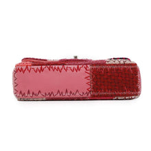 Load image into Gallery viewer, CHANEL Patchwork Single Flap ChainShoulder Bag Red/PinkA65468 Tweed Patent Leather Leather Fabric Size 25
