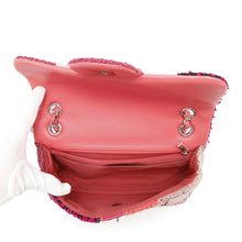 Load image into Gallery viewer, CHANEL Patchwork Single Flap ChainShoulder Bag Red/PinkA65468 Tweed Patent Leather Leather Fabric Size 25
