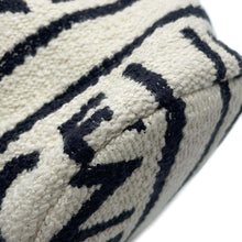 Load image into Gallery viewer, CELINE Teen Drawstring Handbag White/Black/Brown196532EFY Cotton Calf Leather
