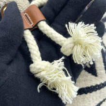Load image into Gallery viewer, CELINE Teen Drawstring Handbag White/Black/Brown196532EFY Cotton Calf Leather
