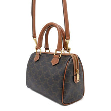 Load image into Gallery viewer, CELINE Triomphe Boston Tan197582 PVC Coated Canvas Leather Size Small
