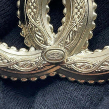 Load image into Gallery viewer, CHANEL CC Logo Brooch Champagne Gold Metal Rhinestone
