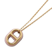 Load image into Gallery viewer, HERMES O&#39;Maillon Necklace Rose Sakura Metal Swift Leather
