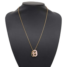 Load image into Gallery viewer, HERMES O&#39;Maillon Necklace Rose Sakura Metal Swift Leather
