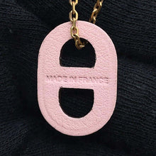 Load image into Gallery viewer, HERMES O&#39;Maillon Necklace Rose Sakura Metal Swift Leather
