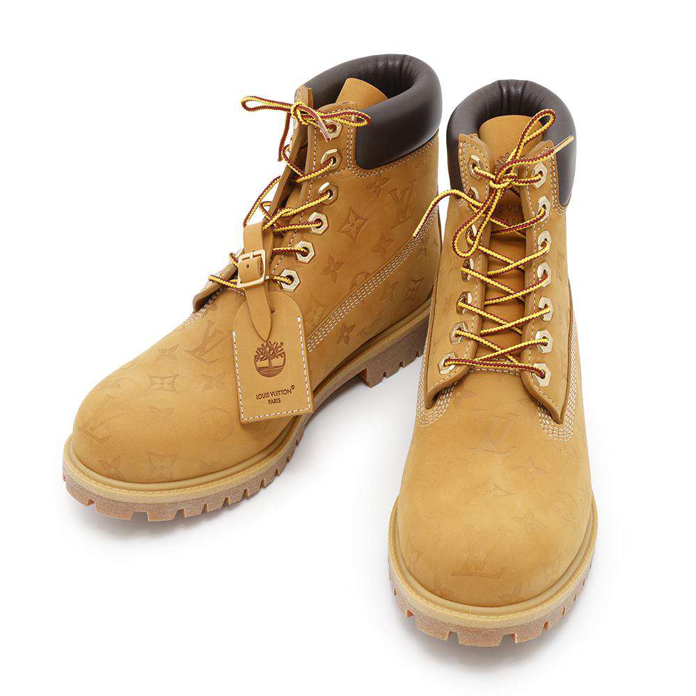 LOUIS VUITTON ★LV × Timberland 6-IN EncreBoots Beige1AD72V NubuckCalf Leather Size 9