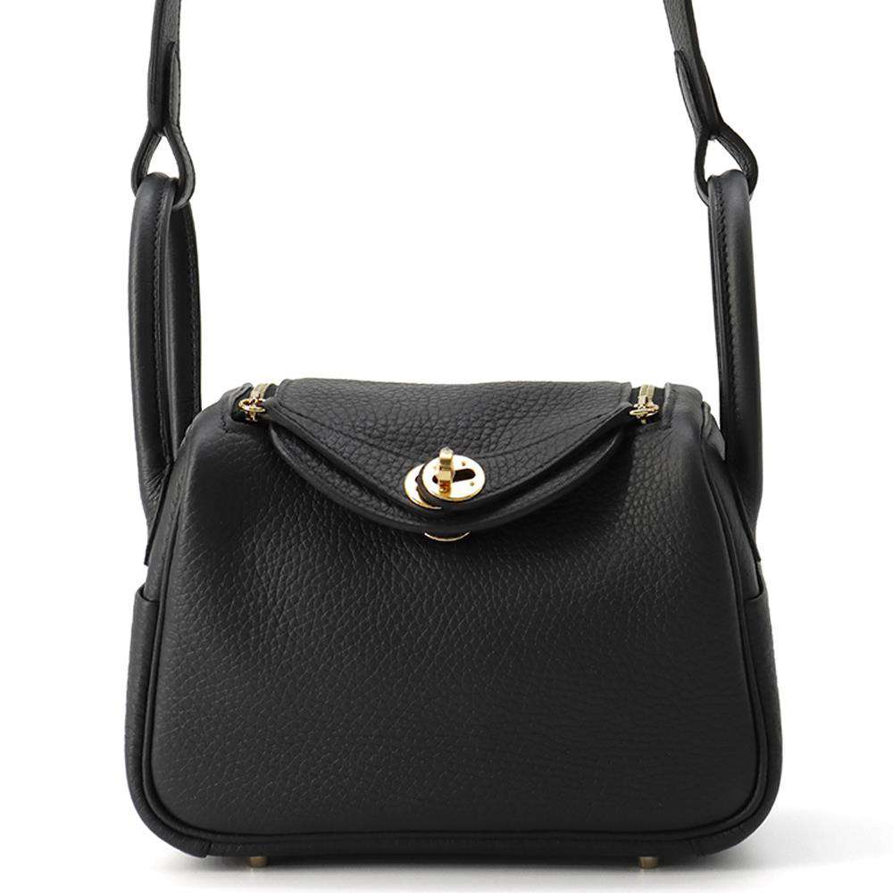HERMES Lindy Black Taurillon Clemence Size Mini