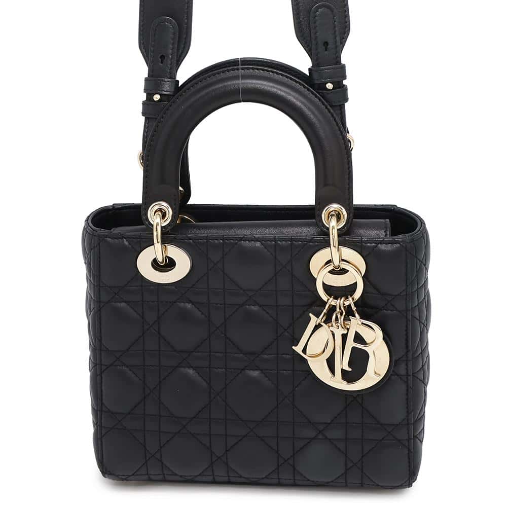 Dior My Lady Dior Canage 2WAYHandbag BlackM0538OCAL Lambskin Size Small