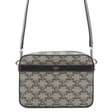 Load image into Gallery viewer, CELINE Triomphe Messenger Shoulder Bag Beige/Black113942 PVC Leather Size Small
