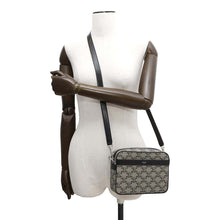 Load image into Gallery viewer, CELINE Triomphe Messenger Shoulder Bag Beige/Black113942 PVC Leather Size Small
