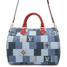 Load image into Gallery viewer, LOUIS VUITTON Speedy Bandouliere Blue/RedM45041 Monogram Denim Size 30
