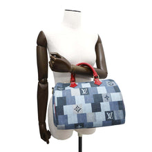 Load image into Gallery viewer, LOUIS VUITTON Speedy Bandouliere Blue/RedM45041 Monogram Denim Size 30
