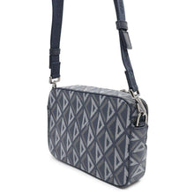 将图像加载到图库查看器中，Dior CD Diamond Safari Shoulder Bag Navy1ESPO206CDP PVC Coated Canvas Leather
