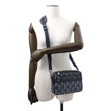 将图像加载到图库查看器中，Dior CD Diamond Safari Shoulder Bag Navy1ESPO206CDP PVC Coated Canvas Leather
