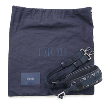 将图像加载到图库查看器中，Dior CD Diamond Safari Shoulder Bag Navy1ESPO206CDP PVC Coated Canvas Leather

