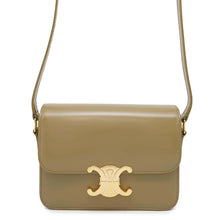 Load image into Gallery viewer, CELINE Teen Triomphe Shoulder Bag Olive188423 Shiny Calf Leather
