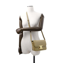 Load image into Gallery viewer, CELINE Teen Triomphe Shoulder Bag Olive188423 Shiny Calf Leather
