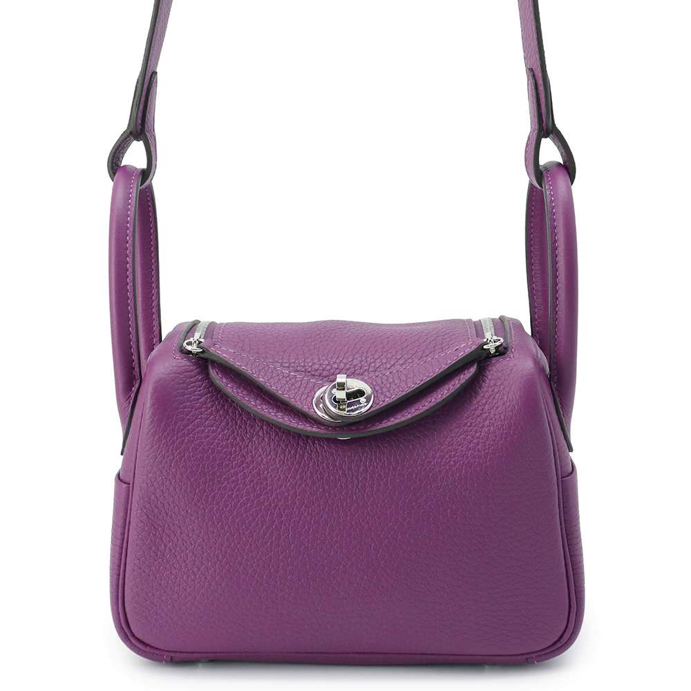 HERMES Lindy Anemone Taurillon Clemence Size Mini