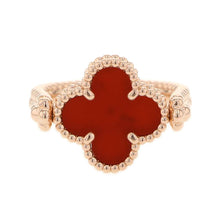Load image into Gallery viewer, Van Cleef &amp; Arpels Vintage Alhambra Reversible Ring Size 54/#14VCARP7U554/VCARP7U500 18K Pink Gold
