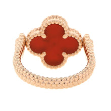 Load image into Gallery viewer, Van Cleef &amp; Arpels Vintage Alhambra Reversible Ring Size 54/#14VCARP7U554/VCARP7U500 18K Pink Gold

