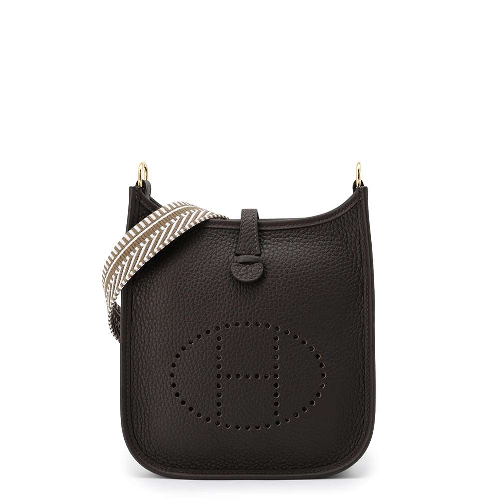 HERMES Evelyne Amazon Sangle Zig Zag (Long) Ebene/Etoupe Taurillon Clemence Size TPM