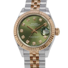 将图像加载到图库查看器中，ROLEX Lady-Datejust W28mm Stainless Steel K18PG Olive Green  Dial279171G
