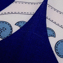 Load image into Gallery viewer, HERMES Giant Square &quot;Apron Doll &amp; Horse Blanket&quot; Marine/Blanc/Blue Ardoise Cashmere70% Silk30%
