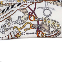 Load image into Gallery viewer, HERMES Twilly Bouquets Sellie Saddler&#39;s Bouquet Blanc/Black/Caramel Silk100%
