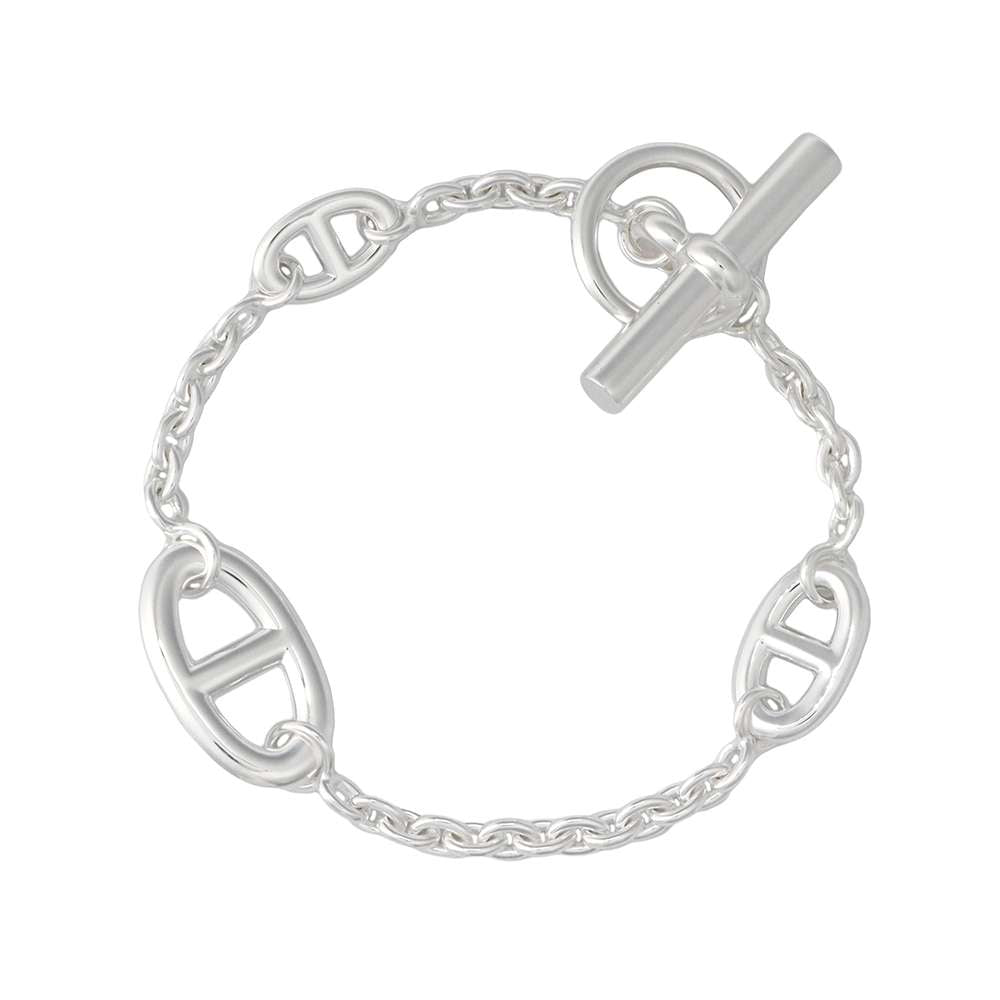 HERMES Chaine d'Ancre Farandole Bracelet Size LG SV925