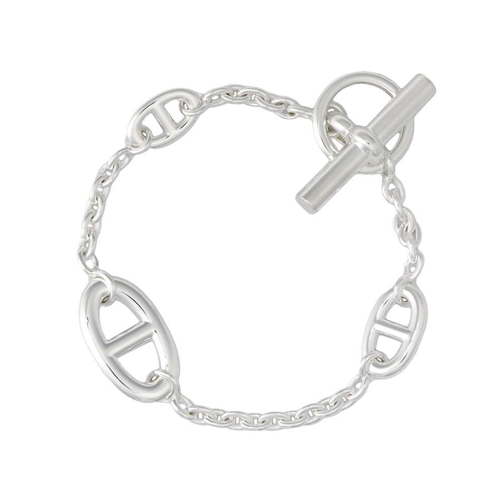 HERMES Chaine d'Ancre Farandole Bracelet Size LG SV925