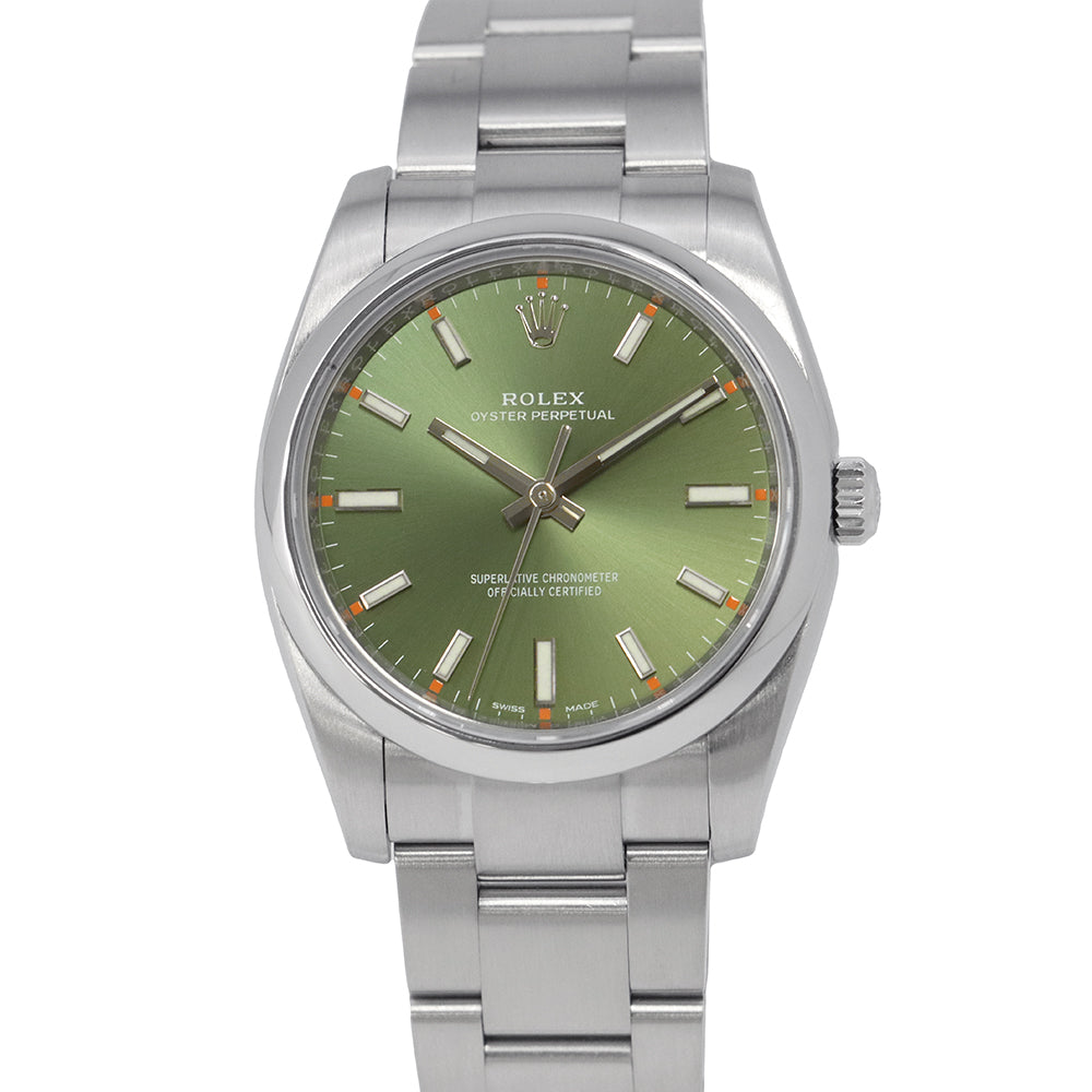 ROLEX Oyster Perpetual W34mm Stainless Steel Olive Green Dial114200