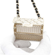 Load image into Gallery viewer, CHANEL Matelasse Bag-shaped Choker Bag Charm Champagne Gold/BlackAB6136 Metal
