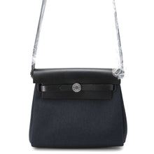 Load image into Gallery viewer, HERMES Herbag zip Black Toile Military Vache Hunter Leather Size Mini
