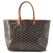 Load image into Gallery viewer, GOYARD Saint Louis Black/BrownSTLOUIPMLTY01CL03P PVC Coated Canvas Leather Size PM
